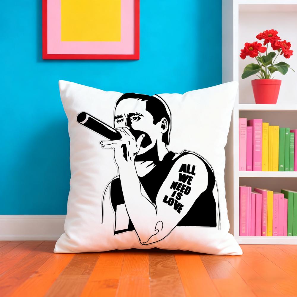 CCanserbero Singer Pillow Case Cushion Cover Soft  EasyWash Pillow Case  Versatile For Couch Bed Travel And Office
