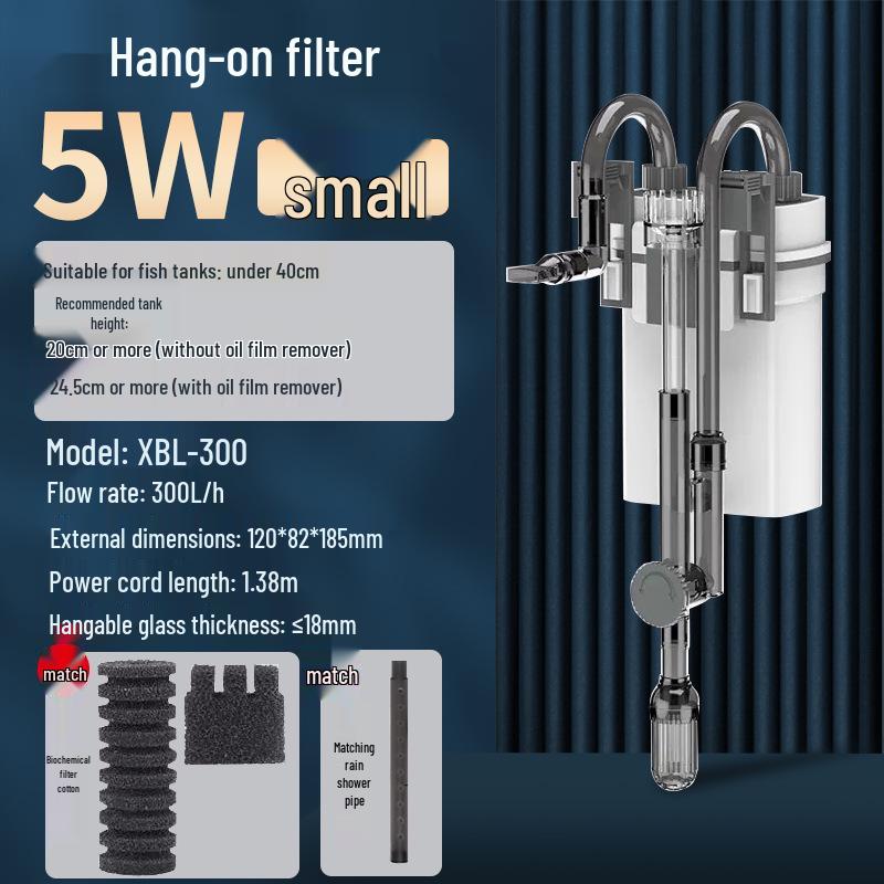 Wall-Mounted Silent Aquarium Filter with Oil Film Removal & Water Circulation System