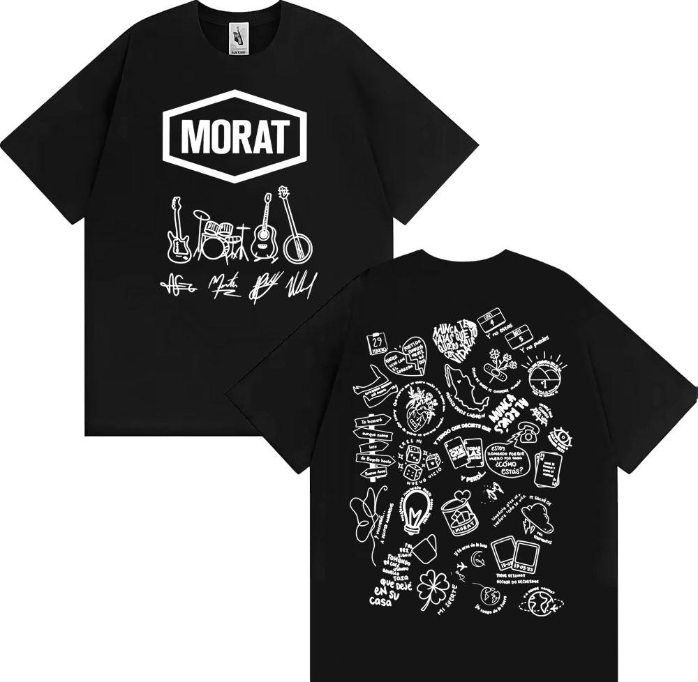 Magliette con Stampa Grafica Album Rock Band Morat Unisex Moda Donna High Street Hip Hop T-shirt 100% Cotone Comoda a Maniche Corte
