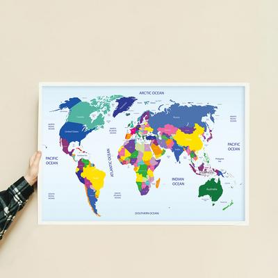 Wall Map,World Map -Poster Prints Wall Home Art Decor Hanging Picture Unframed School Educational Supplies Travel Tools