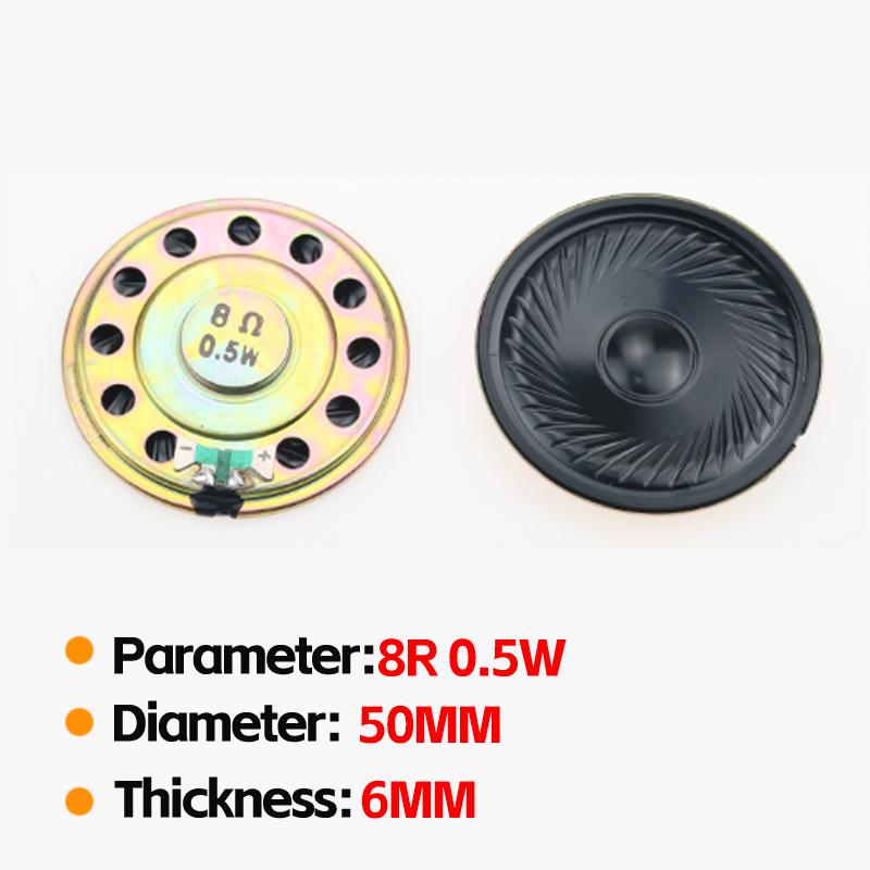 2pcs 8R 0.5W Speakers Various Sizes 20mm-66mm Diameter for Audio Equipment Replacement