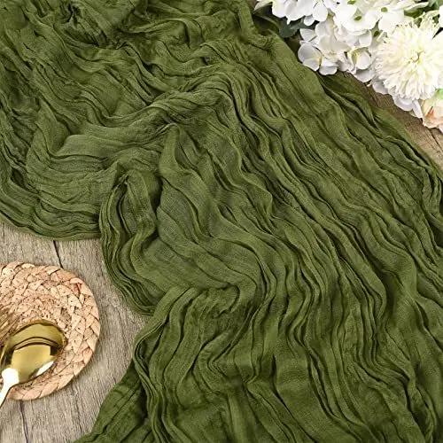 1PCS/10PCS 90*180cm Voile Cheesecloth Table Runner Semi-Sheer Gauze Dining Table Decoration for Wedding Brithday Party Christmas