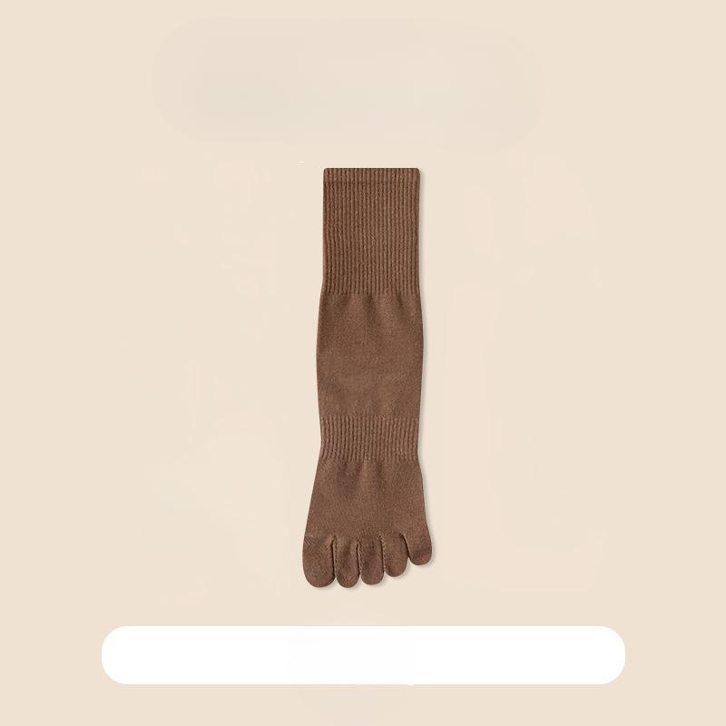 

Пятипалые носки для мужчин, хлопковые носки до середины икры для осени и зимы, влагопоглощающие длинные носки для спорта, носки с раздельным пальцем до икры 1 pair