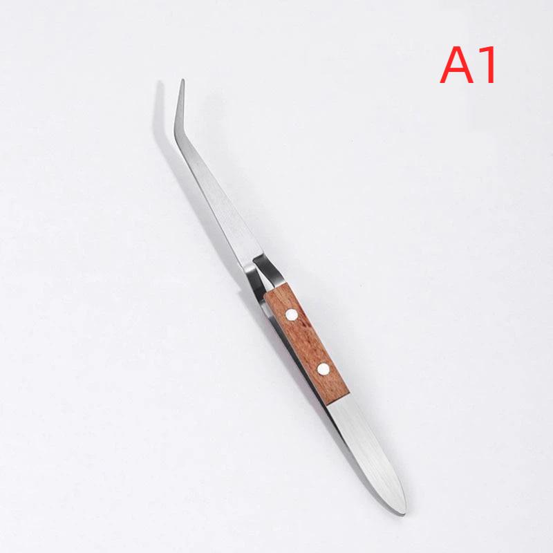 1Pcs Gel Quick Building Extension Wooden Handle Tips Clips Nail Art Manicure Tools Nail Shaping Tweezers Curve Pinching Tool
