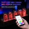 ClocTeck Nixie Tube Clock with Sync 16 Million Colors Retro Modern Wooden Digital Clock Wi-Fi & Customizable,
