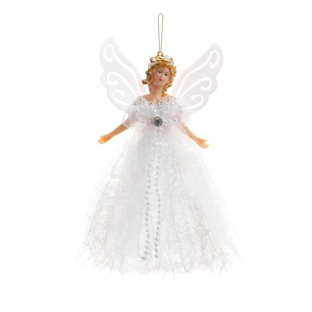 Glitter Christmas Angel Pendant with Shining Wings Hanging Angel Doll  New Year