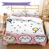 chiikawa Pattern Bedding,Quilt Set Quilt Cover Pillowcase Home Birthday Gift (1 * duvet cover + 2 * pillowcase, without core)