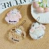 Sleeping Sheep Plush Pendant Cute Fluffy Ruffle Collar Mini Cartoon Stuffed Ornament for Crossbody Bag Decor Gifts for Teens