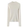 Women's Mock Neck Sweater Seamless Fine Wool Knit Long Sleeve Solid Color Slim Fit Base Layer Top