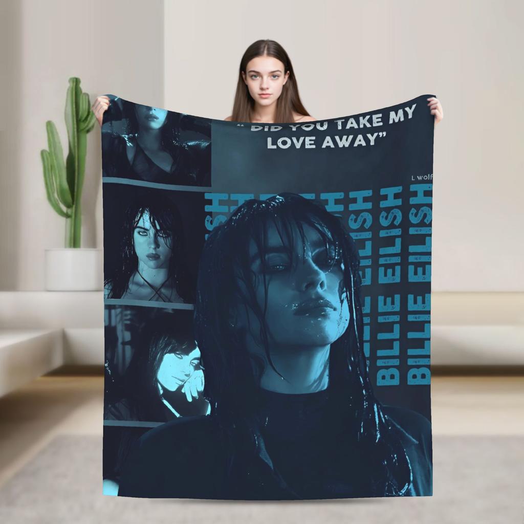 Hit Me Hard and Soft 2025 E-eilishes Deku  Teplá Měkká Vtipná Plyšová Přehozová Deka na Pohovku Křeslo Flanelová Přehoz na Postel Povlak na Postel
