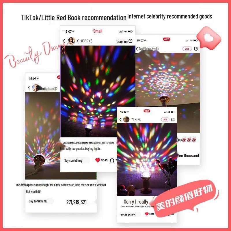 Color-Changing LED New Year Atmosphere Light - Seven-Color Rotating Illuminations
