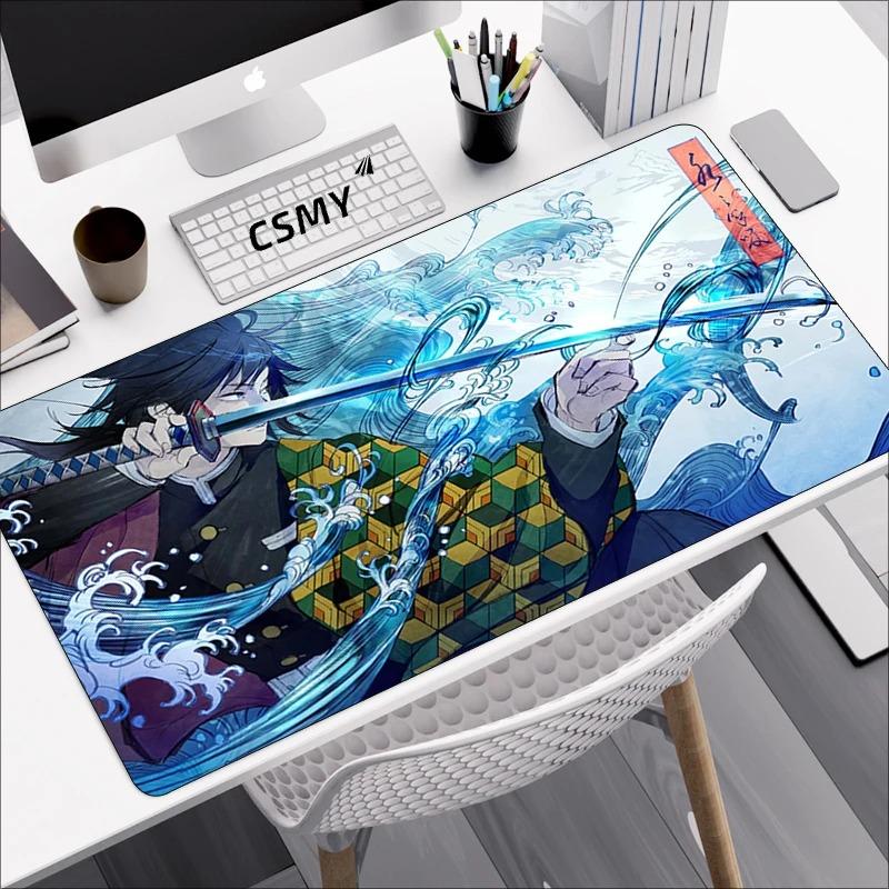 Demon Slayer Mouse Pad Gaming Laptops Keyboard Mat Deskmat Pc Desk Protector Mousepad Gamer Office Mats Anime Mause Mice Carpet