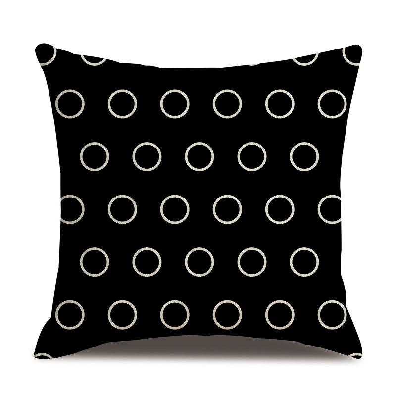 Leinen Kissenbezug Schwarz Geometrischer Pfeil Wellenförmiger Punkt Kissenbezug Zuhause Weiche Einrichtung Kissenbezug