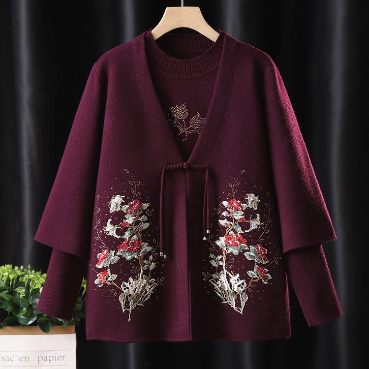 

Мама Весна и Осень Вязаная Куртка Короткий Свитер Кардиган Женский Осенне-Зимний Комплект Модное Белье Топы для Женщин Среднего и Пожилого Возраста 4XL