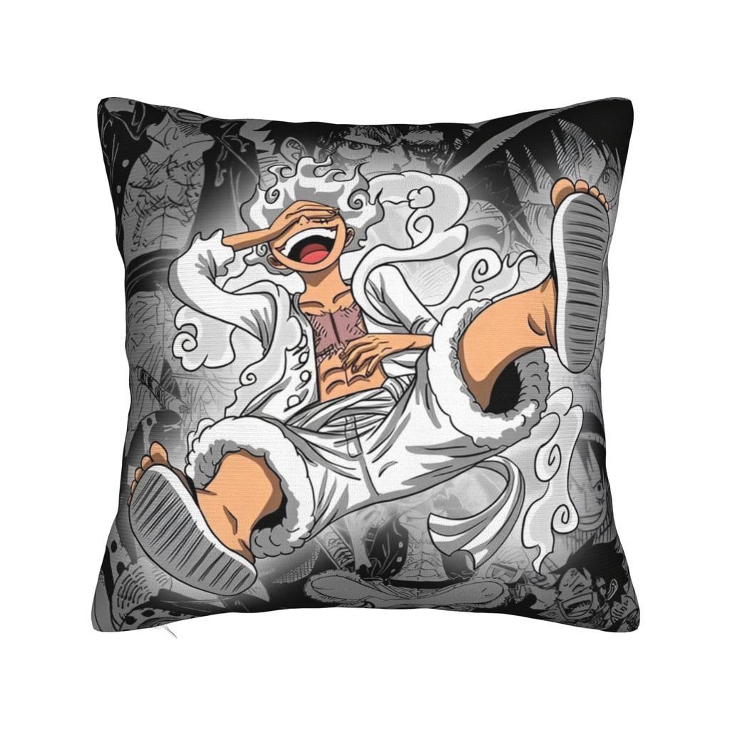 Luffy Anime  Skull Square Pillow Case  Cushion Cover Funny Zipper Decorative Pillowcover for Sofa Cm