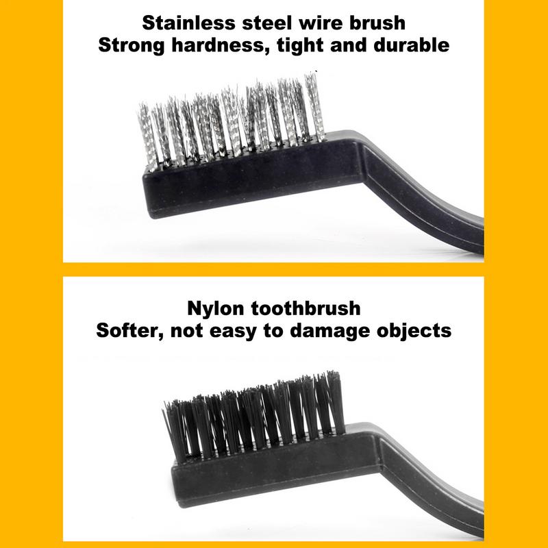 Wire Brush Anti-Rust Brass Wire Brush Brass Scrubber With Ergonomic Curved Handle Long-Lasting Rust Removing Toothbrush For Bike