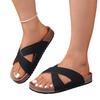 Women's Plus Size Casual Slide Sandals Cross Strap Open Toe Slip On Summer Beach Shoes Comfortable Footbed Lightweight Design