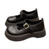 thick-soled black small leather shoes women's new summer and autumn versatile one-pedal women's shoes single shoes