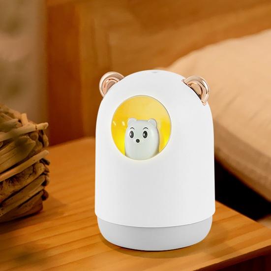 Portable Mini Humidifier 300ML Cartoon USB Cool Mist Humidifier with Colorful Lights Small Personal Desktop Humidifier with Auto Shut-Off