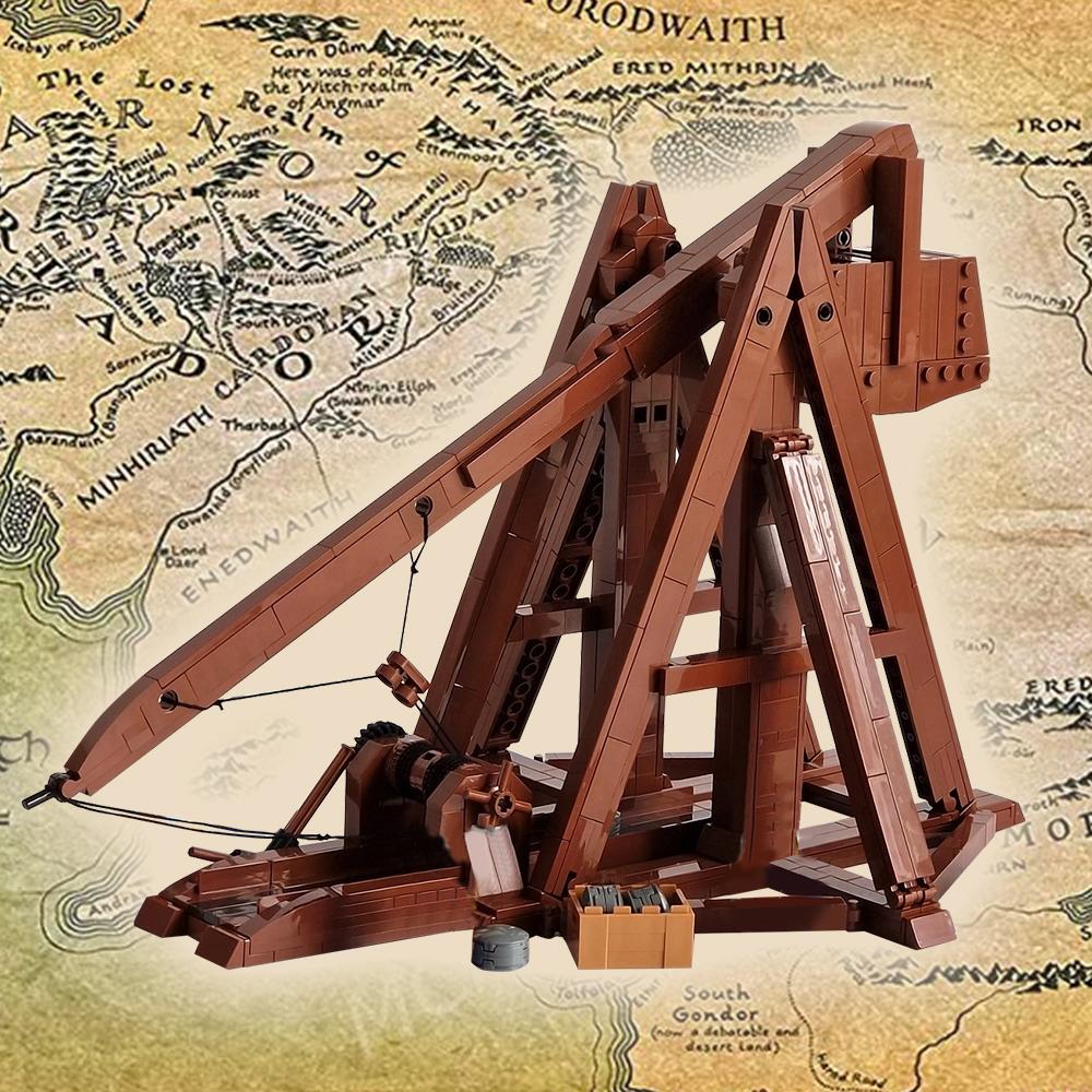 Yiran Toy Unisex Gobricks Moc Imperial Military Chariot Trebuchet Constructing Blocks Medieval Ancient Bricks Do-It-Yourself Educational Plaything Present