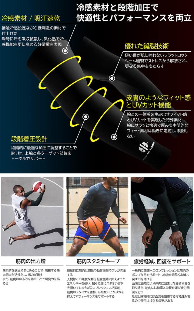 IWAMA HOSEI Men's Cooling Arm Covers, ARM FIT-COLD (M)