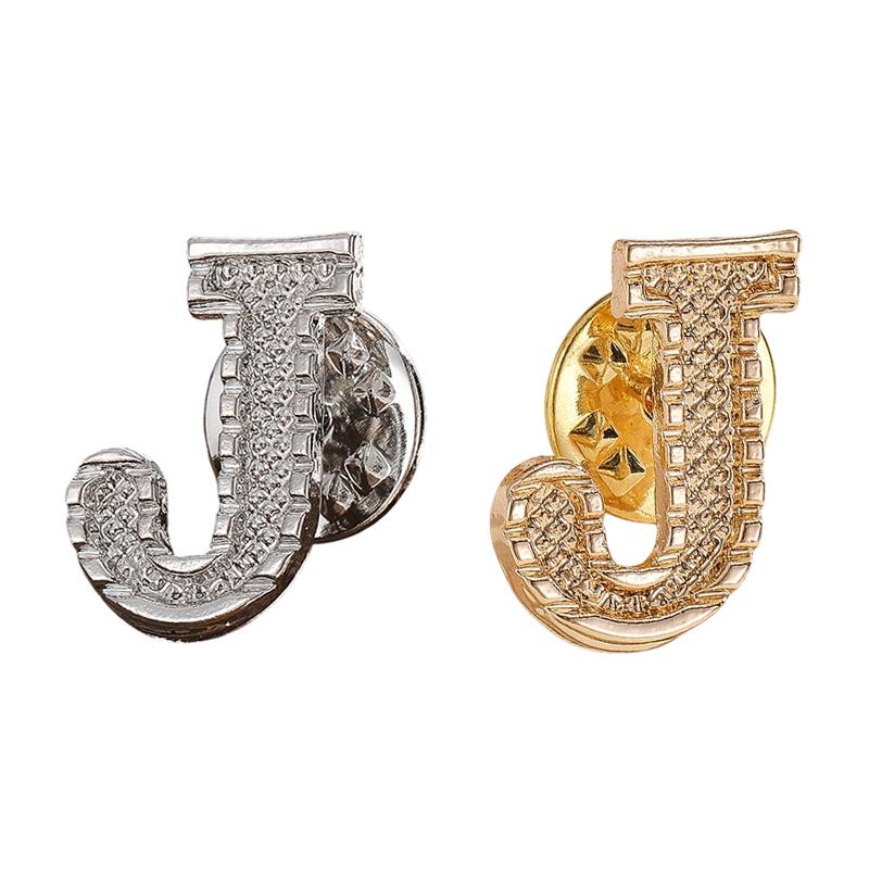 2Pcs New Metal Initial A To Z Pin 26 English Letter Pins Brooches Suit Shirt Badge Lapel Pin Fashion Jewelry For Men Women