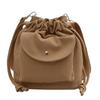 Canvas bag women's spring and summer niche drawstring one-shoulder crossbody bag pleated bucket bag