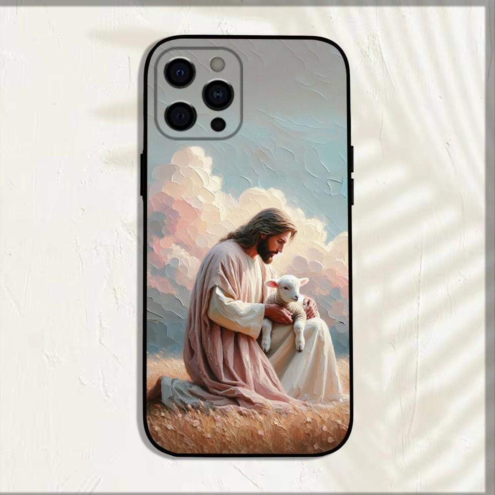 

Faith Christian Religious Jesus Phone Case For iPhone 16,15,14,13,12,11,Pro,X,XS,Max,XR,Plus,Mini Soft Black Cover iPhoneX