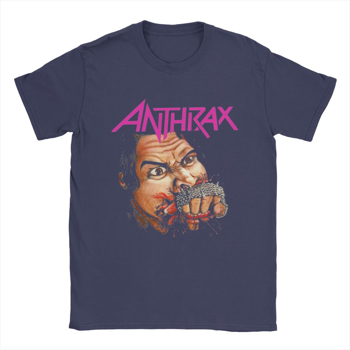 

Anthrax Band T-Shirt for Men Crazy Cotton Tees Round Collar Short Sleeve T Shirt Printed Clothes 4XL