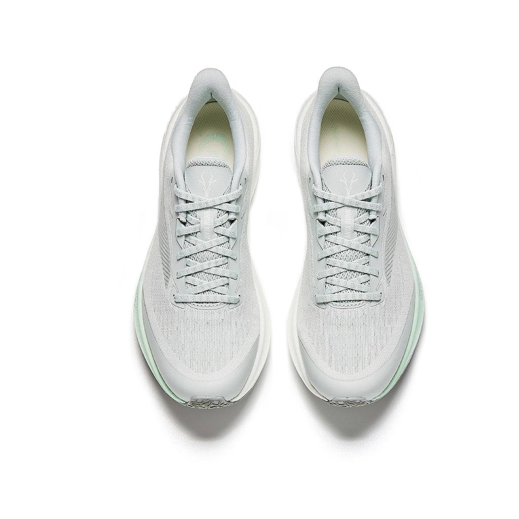 Anta 2nd Zone Heart Rate 80 Comfortable Fabric Synthetic Leather Rubber Low Top Running Shoes Women sneaker Gray Green Silver 122615555-3