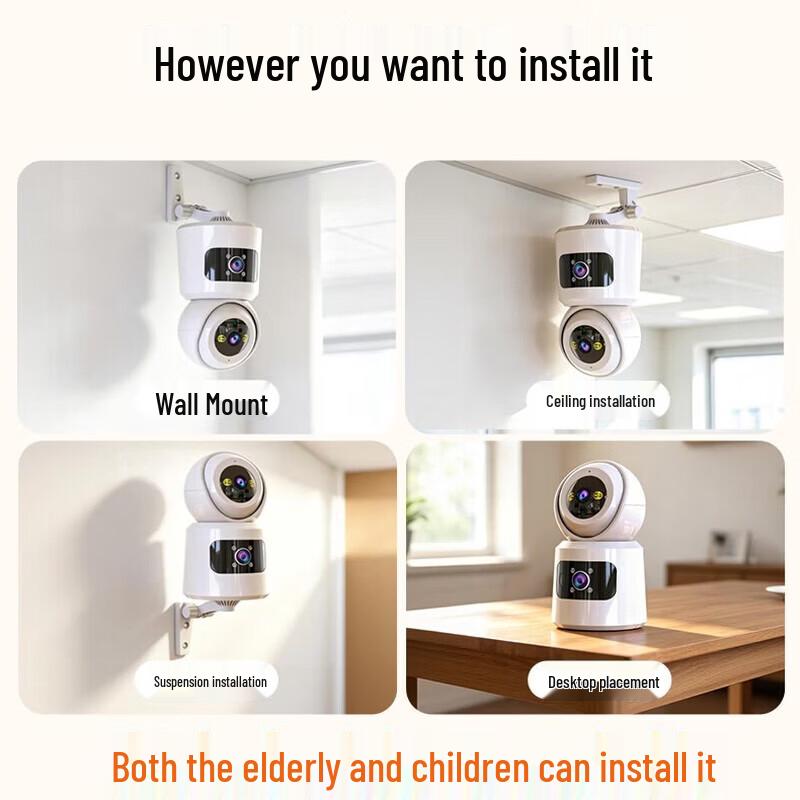 Leiweishi 4G Wireless Dual-Lens Security Camera CN plug (adapter included)
