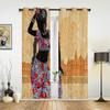 Schöne Afrika Frau Fenster Vorhänge für Wohnzimmer Luxus Schlafzimmer Dekor Vorhänge Küche Fenster Behandlungen Vorhänge