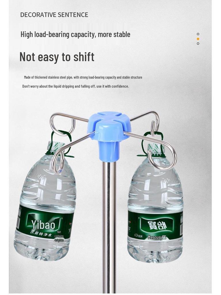 Stainless Steel Retractable Medical IV Drip Stand with ABS Multi-Material