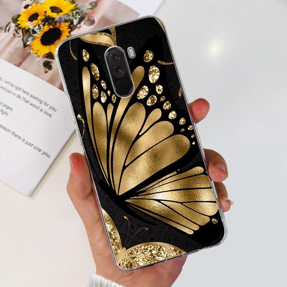 Para Xiaomi Pocophone F1 Funda Poco F1 Moda Flor Cubierta Silicona Suave Delgada Funda de Teléfono Para xiaomi Pocophone F1 Global F 1 Funda