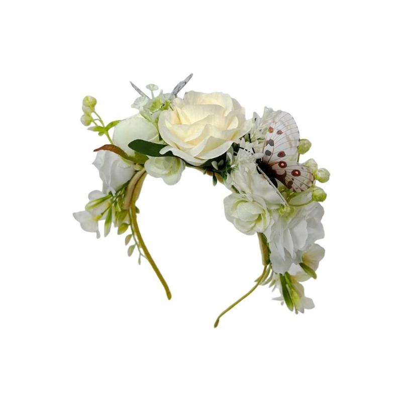 Elegant Floral Butterfly Headband For Women Soft Fabric Hair Accessory For Weddings Parties And Outdoor Event