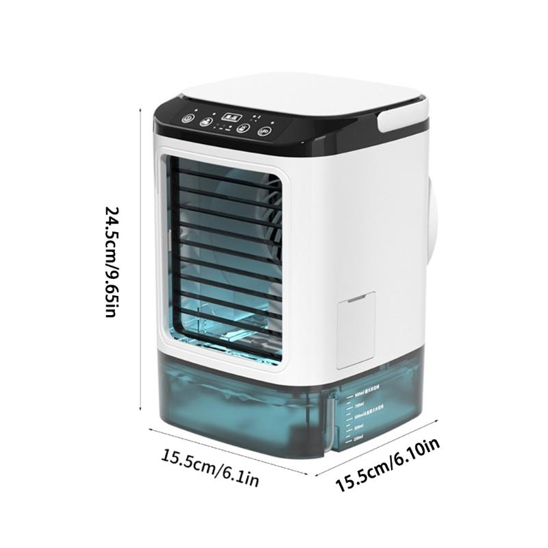3 Speeds Miniature Air Conditioner USB Powered Ice Box Coolers with Night Light Practical Desktop Cooling System