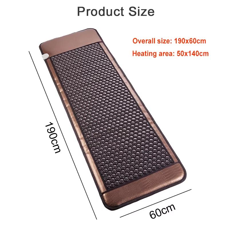 1.9x0.6m Far Infrared Tourmaline Germanium Stone Heating Pad Electric Hot Stones Wellness Mattress for Back Comfort and Relaxation