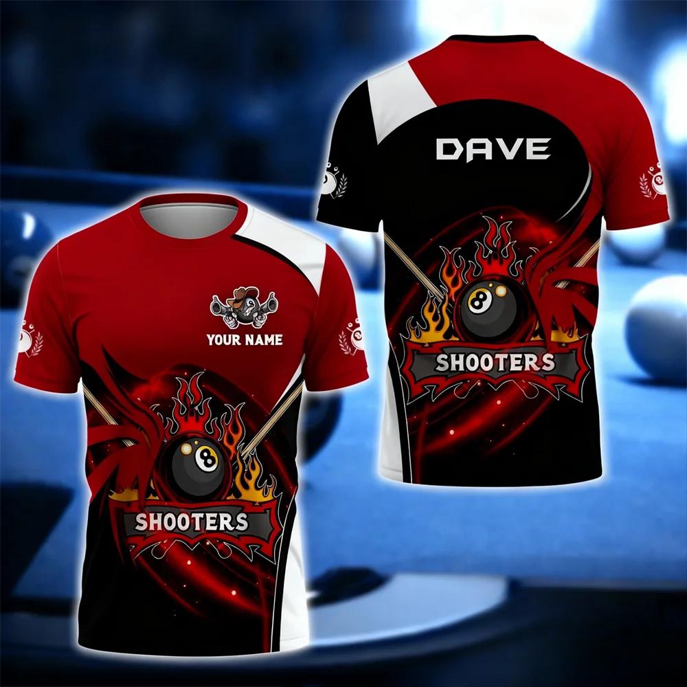 Fashion Billiards Sports Men's T-Shirt Funny 3D Print Personalized Short Sleeve Tees Casual O-neck Loose Comfortable Plus Siz T-shirts