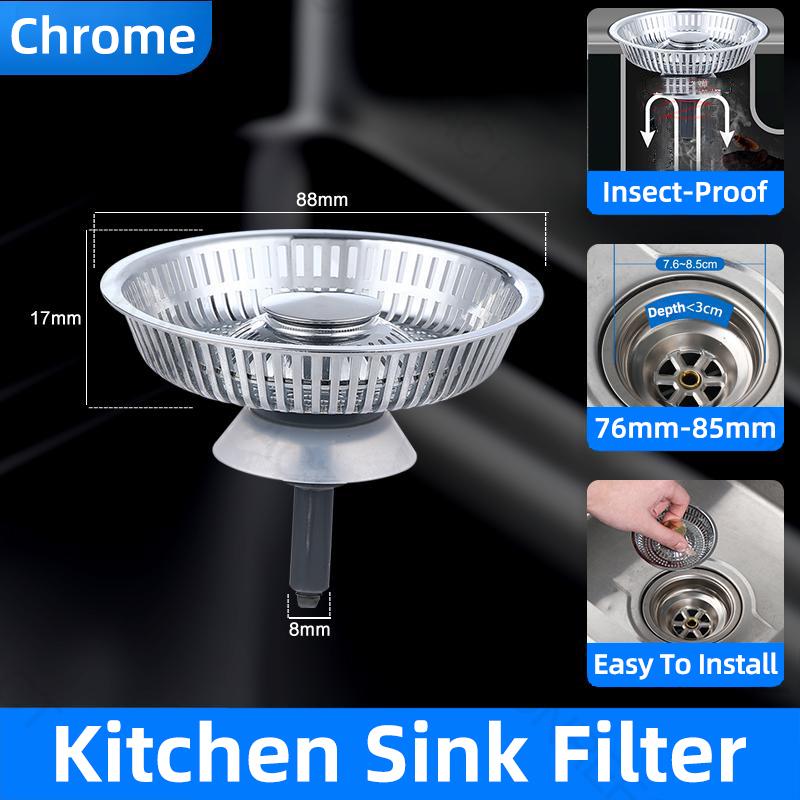 Kitchen Sink Drainage Filter Detachable Sink Food Catcher Sink Strainer Stopper Combo Pop-up Sink Filter Embedded Filter Basket