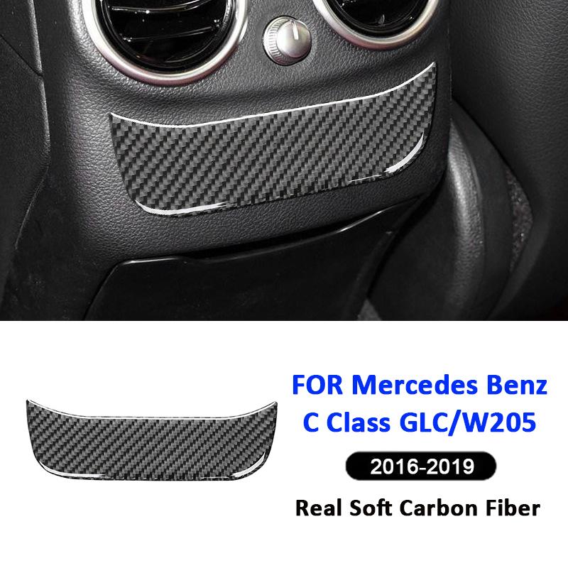 Carbon Fiber Car Rear Air Outlet Panel Trim Cover Decoration Interior Sticker For Mercedes Benz 2016- C Class GLC W205