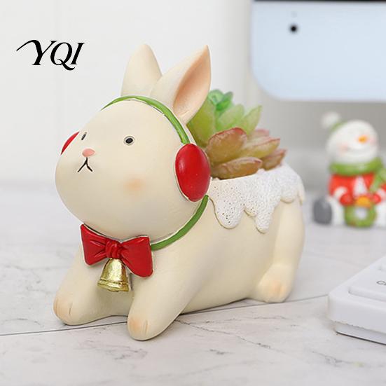 Unique Animal Shaped Pots Cute Christmas Succulent Planter, Small Plant Pot for Planter Indoor Home Desktop Decor, Gift Lovers Resin Containers