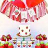 Berry Strawberry Theme High Chair Banner - Sweet First Birthday Banner - Smash Cake Photo Prop - 1st Birthday Photo Backdrop Decorations