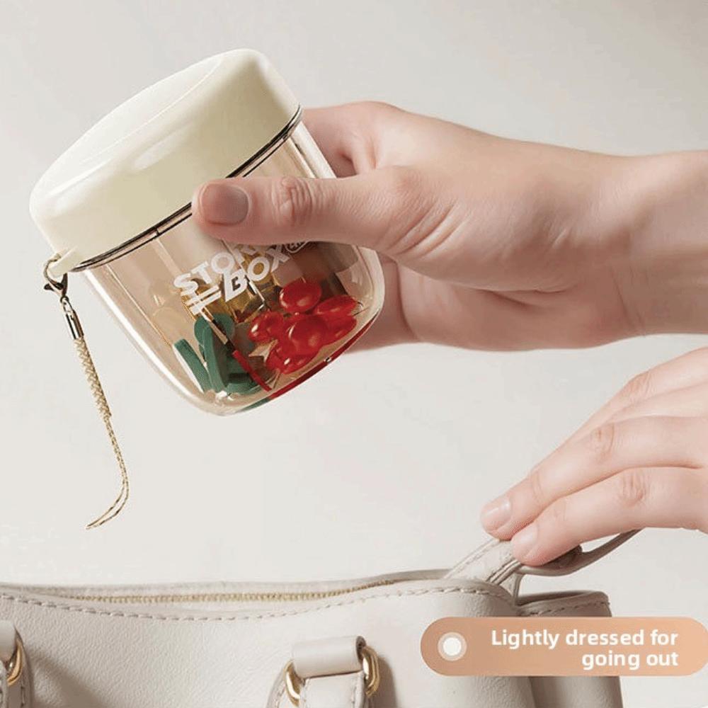 Plastic Medicine Container 4 Grids Pill Organizer Box New Sealed Pill Dispenser  for Vitamin