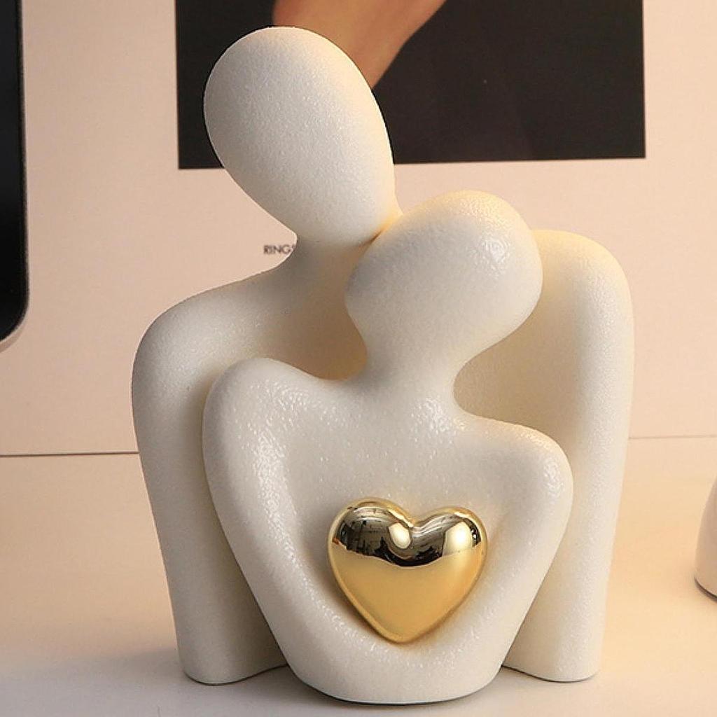 Hugging Couple Figurine Romantic Couple Statue Husband and Wife Abstract Sculpture Modern Decor for Bedroom Birthday Gifts