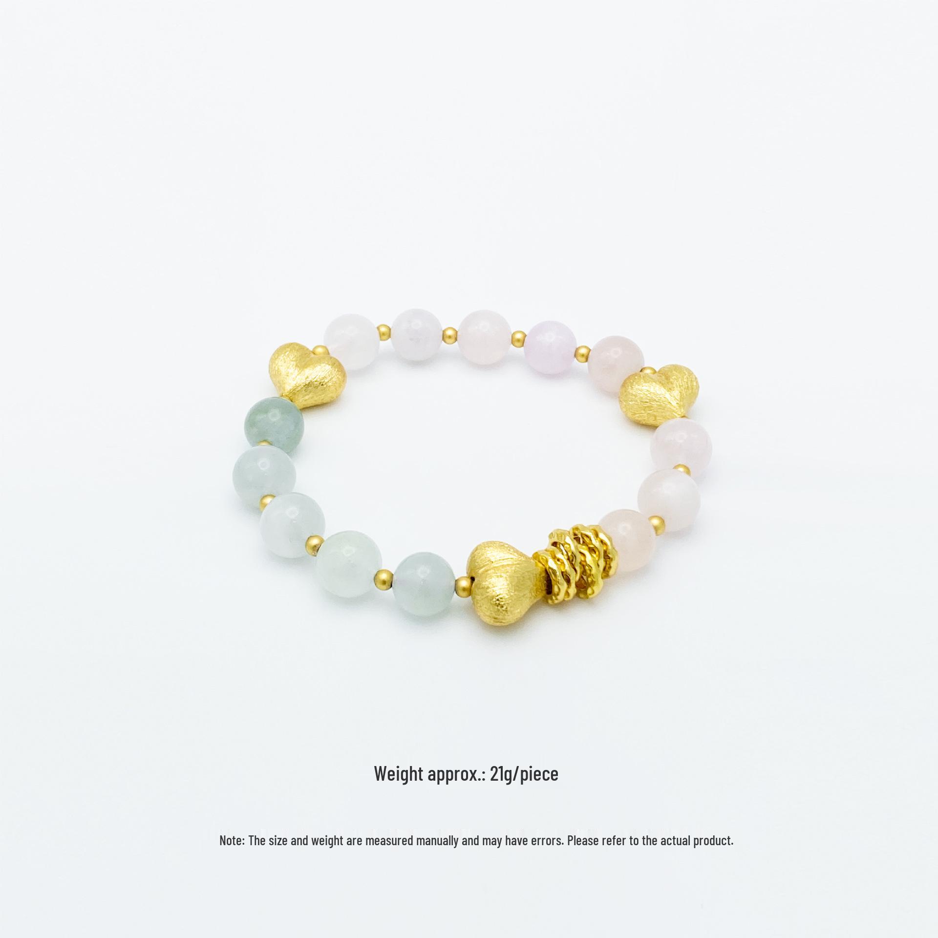 Rose Quartz & Aquamarine Heart Beaded Bracelet - DIY Jewelry Gift for Christmas