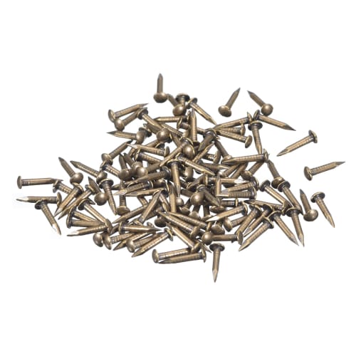 uxcell 120pcs Small Thin Nails, 1.2mm x 8mm (DxL), Small Brass Nails, Hardware Nails for Wooden DIY Decorative Boxes, Household Accessories, Bronze To