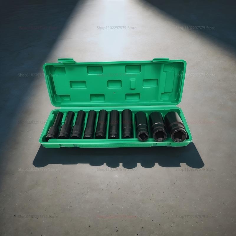 10PCS 1/2 Inch Drive Metric Impact Socket Set Deep Universal Sockets for Air Pneumatic Tools Heavy Duty Repair Wrench Kit
