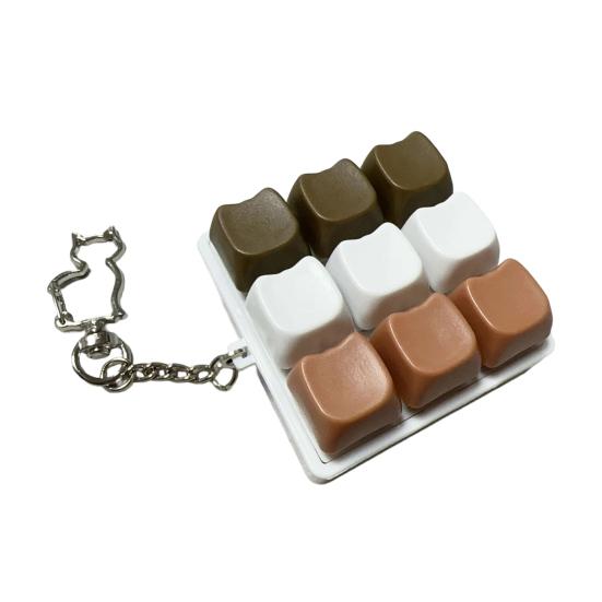 Cat Paw Fidget Keyboard Relief 9-Keys Clicker Keychain Office Keyboard Finger Toy Stress School Travel Decompression