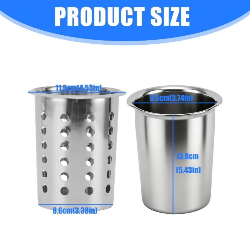 Rostfreier Metall-Besteckhalter Mit Luftzirkulationslöchern Effiziente Drainage Küchenwerkzeug Organizer Für Löffel Gabeln Essstäbchen
