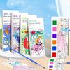 Portable Watercolor Painting Book 12 Sheets Coloring Book With Paint Brush Gouache Book Kids Graffiti Picture Drawing Toys